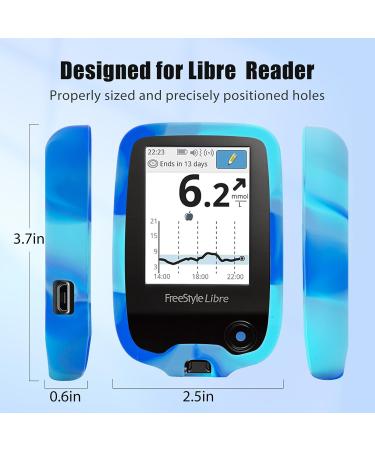 YOUSHARES Silicone Case for Libre 2 Reader | 20 Beige Waterproof Sensor Patches | Anti-Drop & Scratch Protection (Blue & White - Buy Online on GoSupps.com