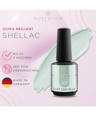 Shayenne Made in Germany Shellac Gel Nail Polish 15 ml for UV LED Lamp | 149 Soft Grey Blue Grey Blue | Gel Nail Polish for UV Nail Lamp | LED Nail Polish Gel Polish Nail Gel - Buy Online on GoSupps.com