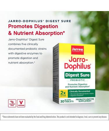 Jarrow Formulas Jarro-Dophilus Digest Sure - 30 Bilayer Probiotic Tablets - Buy Online on GoSupps.com