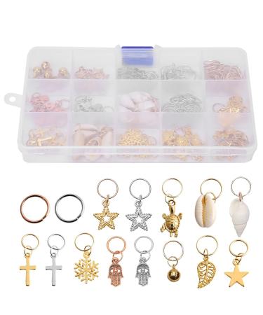 Dreadlocks hair rings lichen hair rings diy hair cuffs pearl braid accessories alloy hair coat dreadlocks pearls metal haircare hair rings decoration accessories with storage box