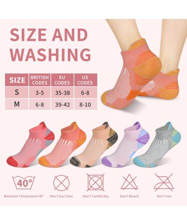 Sutiyo Women's Sneaker Socks - Breathable Terry Sole Sports Socks Anti-Bubble Running & Hiking Cotton Socks (5 Pairs) - Size 35-38 - Buy Online on GoSupps.com