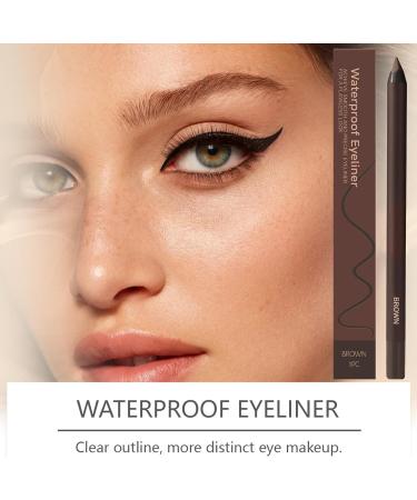 Anti-Smudge Eyeliner Pencil | Dual Function 24-Hour Waterproof Sharpening Pencil Smooth and Waterproof Beauty Makeup with Eyebrow Pen for Travel Swimming and Parties - Buy Online on GoSupps.com