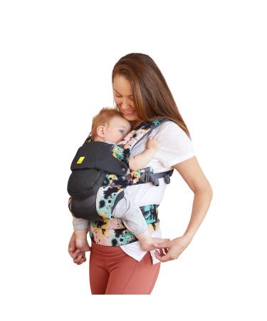 LLLbaby Complete Airflow Deluxe Ergonomic 6-in-1 Baby Carrier Newborn to Toddler - Lumbar Support - for Children 7-45 Pounds - 360 Degree Baby Wearing - Inward and Outward - Watercolor Space Dye