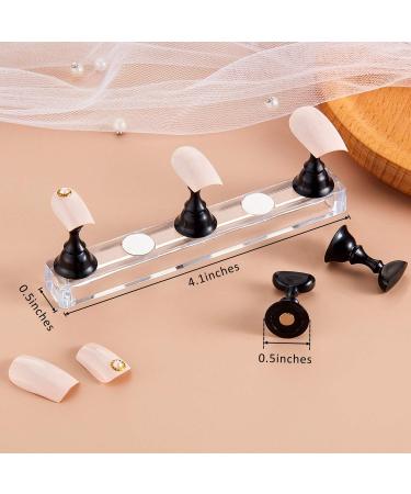 2 Sets Acrylic Nail Display Stand Nail Tip Practice Holder Magnetic Nail Practice Stand Fingernail DIY Nail Art Stand for False Nail Tip Manicure Tool Home Salon Use (Black) - Buy Online on GoSupps.com