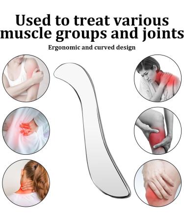 Roinaaid 2 PCs Stainless Steel Gua Sha Set | Body Face Neck Pain Relief & Muscle Relaxation - Buy Online on GoSupps.com