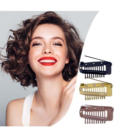 DENGWANG Strong Chunni Clips with Safety Pins Chunni Grip Clips with Safety Pin 10-Teeth Wig Hair Extension Hair Clip Chuni Grip Clip Dupatta Grip Clip Chunni Clips (30PCS-Brown) - Buy Online on GoSupps.com