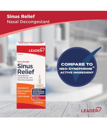 Leader Extra Strength Sinus Relief Fast-Acting Nasal Decongestant Sinus Congestion Relief Spray Cold & Allergy 30 mL Bottle (Pack of 8) - Buy Online on GoSupps.com
