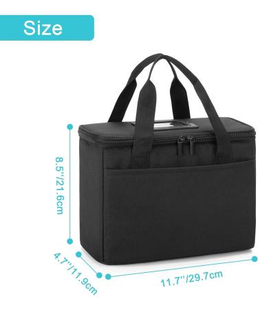 Trunab Insulated Small Medical Bag with Adjustable Dividers - Water-Resistant Cooler for Travel, Home & Camping - Black S - Buy Online on GoSupps.com