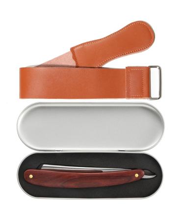 Premium Straight Edge Razor Set - Wooden Handle Knife Strap & Gift Box for Men | International Shipping - Buy Online on GoSupps.com