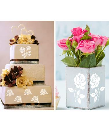 4inch Reusable Rose Stencils - Floral Painting Templates for Wood, Canvas & Paper - Buy Online on GoSupps.com