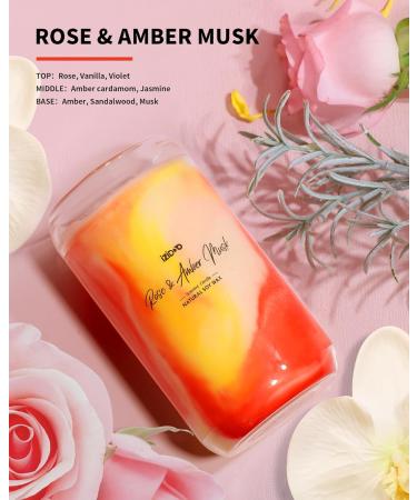 IZIDDO Extra Strong Scented Candles - Rose & Musk | 80 Hour Burn Time | Handmade Tie-Dye Home Decor Gifts for Women | 11.5oz Red Marble Candle - Buy Online on GoSupps.com