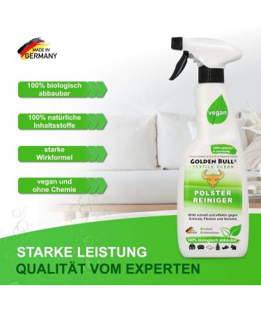 Golden Bull Upholstered Cleaner for Sofa & Auto - 500ml | Strong Vegan Natural Upholstery Cleaner with Cleaning Glove | Safe for Furniture Couch & Car Seat - Buy Online on GoSupps.com