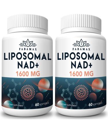 1600 mg Liposomal NAD Supplement 98% Pure NAD+ Supplement Superior Absorption Alternative to Nicotinamide Riboside or NADH to Boost NAD+ for Aging Defense Energy Longevity 120 Softgels 60 Count (Pack of 2)