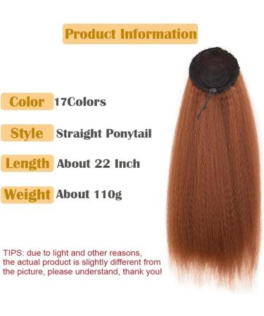 Ponytail Extensions 22 Inch Long Afro Yaki Straight Ponytail Extension for Black Women Natural Kinky Srtaight Drawstring Ponytail Clip In Synthetic Ponytail Hair Pieces for Women(Color:1BT51P) 22inches 1BT51P - Buy Online on GoSupps.com