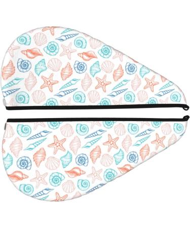 Super Absorbent Microfiber Hair Towel Wrap for Women | Colorful Seashells | Quick Dry Coral Velvet for Long Curly & Thick Hair - Buy Online on GoSupps.com