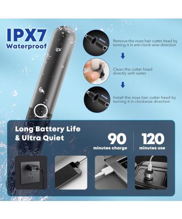Sejoy Nose Ear Hair Trimmer - Professional IPX7 Waterproof Wet/Dry USB Rechargeable Cordless Trimmer with 360 Stainless Steel Blades - Safe, Painless, and Mute Motor - Black Upgrade - Buy Online on GoSupps.com