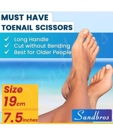 Long Handled Toenail Clippers for Thick Nails 7.5" Angled Tip Long Handled Nail Scissors for Toenails Heavy Duty Long Handled Toenail Scissors for Thick Nails Podiatry Tools for Elderly Back Pain - Buy Online on GoSupps.com