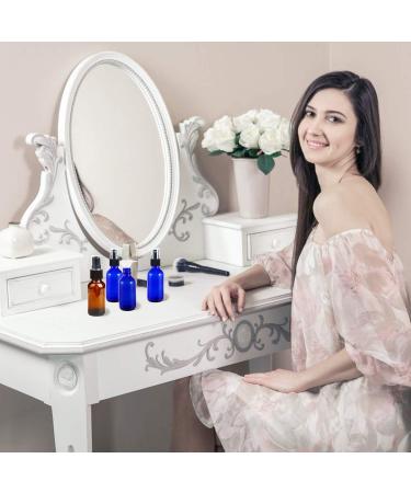 Ruckae 2 oz Glass Spray Bottles 18-Piece Set with Funnel & Gold Glass Pen, Blue Fine Mist Sprayers - Shop Now! - Buy Online on GoSupps.com