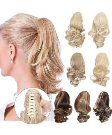 Sego Ponytail Extension - Voluminous Wavy Hair Piece in Sandy Blonde & Blond Bleach (110g 30cm) - Realistic Braid Hair Extensions for Ultimate Style - Buy Online on GoSupps.com