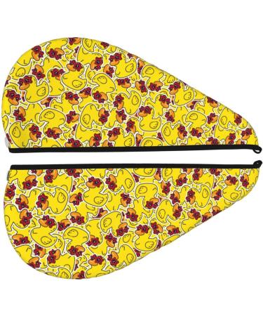 Super Absorbent Duck with Star Sunglasses Microfiber Hair Towel | Quick Dry Coral Velvet Wrap for Long Curly & Thick Hair - Perfect for Women - Buy Online on GoSupps.com