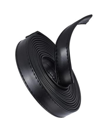 GORGECRAFT 118 Inches Double Sided Leather Strip Straps 0.8 inch Wide Flat Cord DIY Leather Strap String for Making Bag Strap Crafts Leather Belt Furniture Handles(Black) Black 0.8 inch