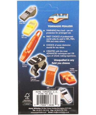 Buy ACME Slimline Tornado Model 636 Pealess Whistle - Day Glow Pink | International Shipping Available - Buy Online on GoSupps.com