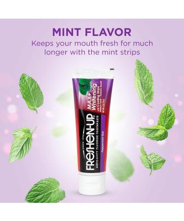 Freshen-Up MAX+ Whitening Anticavity Fluoride Toothpaste 4-Pack Peppermint Gel with Cooling Strips for Surface Stain Removal Enamel Strength & Cavity Protection 4 oz Each - Buy Online on GoSupps.com
