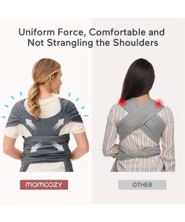 Momcozy Baby Sling Wrap Baby Sling for Newborn up to 50 lbs Baby Wrap Adjustable for Adult Fits Sizes XXS-XXL Easy to Wear Infant Baby Wrap Carrier Ergonomic Front Facing/Back Carrier Slings Dark Grey - Buy Online on GoSupps.com