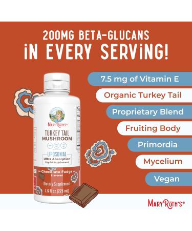MaryRuth Organics Turkey Tail Mushroom Liposomal (Chocolate Fudge) & Hair Growth MAX (Almond Cookie) | Clean Label Project Verified | Vitamins for Immunity & Beauty | Vegan Gluten-Free - Buy Online on GoSupps.com