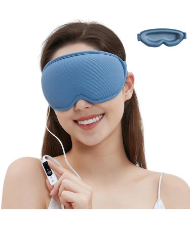 WellSync Heated Eye Mask for Dry Eyes - Warm Compress for Chalazion Blepharitis Stye w Smart Temperature & Timer Control - 3D Eye Mask for Sleeping Relief Eye Strain Migraine Puffy Light Blue - Buy Online on GoSupps.com