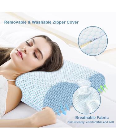 Anvo Memory Foam Pillow Neck Contour Cervical Orthopedic FIRM Pillow for Sleeping Side Back Stomach Sleeper Ergonomic Design for Neck and Shoulder Pain Relief - FIRM - Standard 24 x 13.4 x 4.7 inches - Buy Online on GoSupps.com