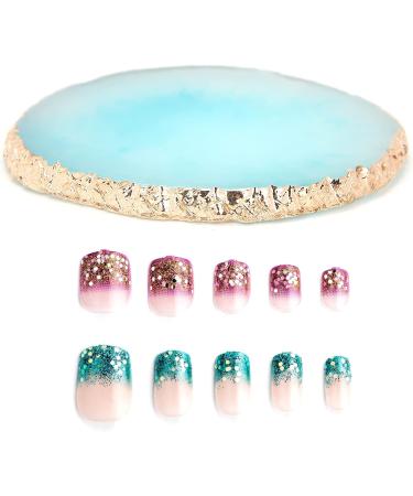 Manicure Color Drawing Palette Portable Manicure Palette Easy Clean Resin for Nail Salon for Photo Props for Nail Art Display(blue) - Buy Online on GoSupps.com