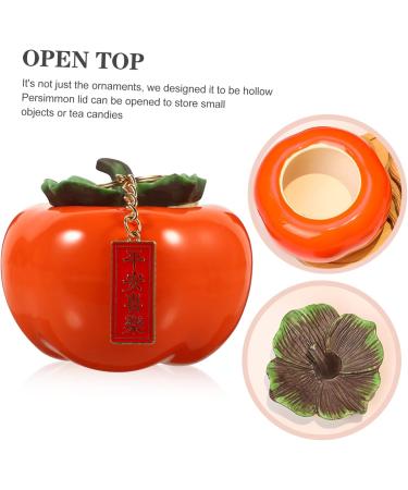 STOBAZA Persimmon Ruyi Jar Decor for Home Car Ornaments Organic Fruit Ceramics Snack Persimmon Fruit Office As Shown-1 8.8X7.8CM - Buy Online on GoSupps.com