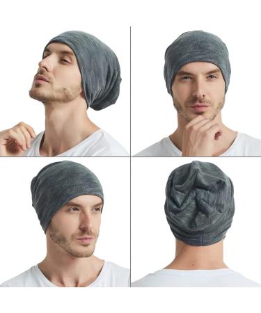 EINSKEY Slouchy Beanie 2-Pack - Black & Grey - Thin & Lightweight Skull Cap for Men & Women - Buy Online on GoSupps.com