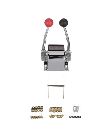 Seachoice Twin Lever Control, Chrome-Plated Brass, Red and Black Knobs, 8-5/16 In. Tall