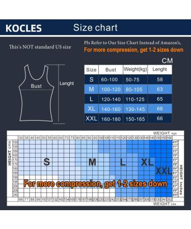 KOCLES Men's Compression Tank Top Body Shaper Vest - Abs Slimming Gym Shirt (Black, Medium) - Buy Online on GoSupps.com