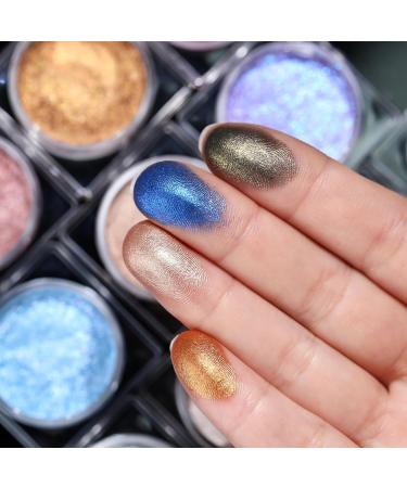 Ombre paupi res unique cr me chatoyante bleu m tallis haute pigment monochrome palette de fards paupi res m langeables scintillants paillettes longue dur e de vie mini maquillage naturel - Buy Online on GoSupps.com