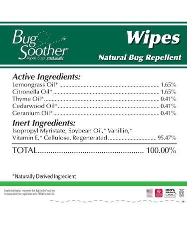 Bug Soother Wipes (100 ct) - Natural Insect Repellent for Adults Kids & Pets | DEET-Free Made in USA - Buy Online on GoSupps.com