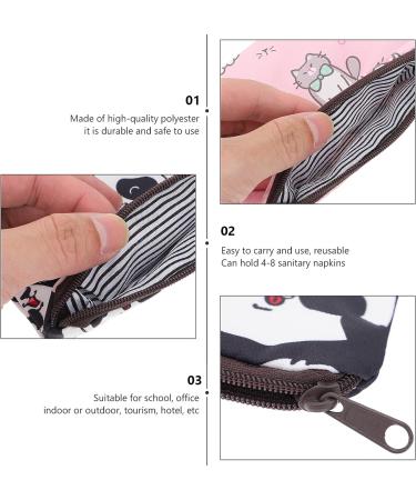 Milisten 2pcs Menstrual Pad & Tampon Storage Bags with Zipper - Kitten Pattern Makeup & Coin Purse for Women and Girls - Buy Online on GoSupps.com