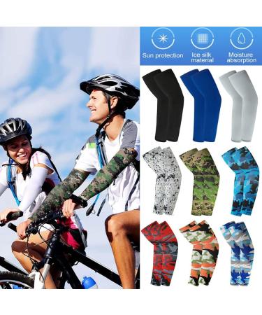 6 Pairs UV Protection Cooling Arm Sleeves for Outdoor Sports - Camouflage & Solid Color #2 - Buy Online on GoSupps.com
