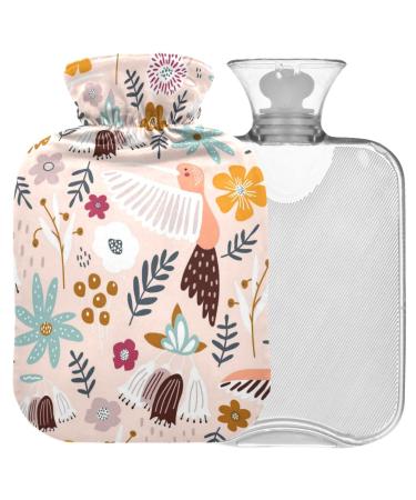Naanle Floral Kolibri Heat bottle with reference transparent bag hot water bottle 1L heat bottle for bed handfoot heat pain relief heat and cold therapy