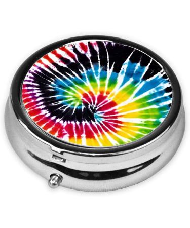 Buy Tie Dye Hippie Mini Pill Box - 3 Compartment Travel Organizer for Medicine Portable Pill Case for Home & Office - Buy Online on GoSupps.com