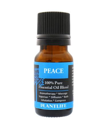 Plantlife Peace Aromatherapy Essential Oil Blend - Straight from The Plant 100% Pure Therapeutic Grade - No Additives or Fillers - Made in California 10 ml