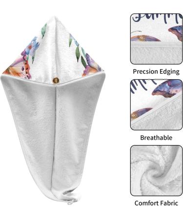 Super Absorbent Wreath Morpho Butterflies Hair Towel 2 Pack | Quick Dry Hair Turbans for Women & Girls - Buy Online on GoSupps.com