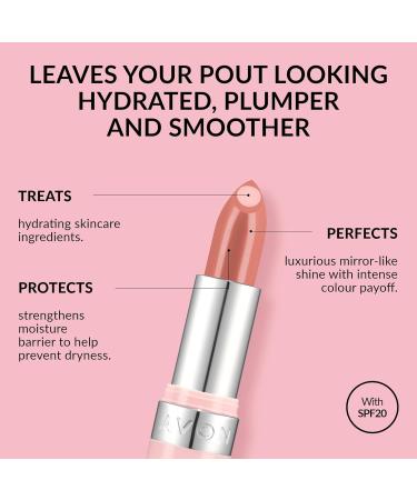  Avon Avon Hydramatic Shine Lipstick 3.6 g | Hydramatic Intense Color | SPF 20 | Fuller Smoother Lipstick | Cruelty-Free | Hydra Shine Peach - Buy Online on GoSupps.com