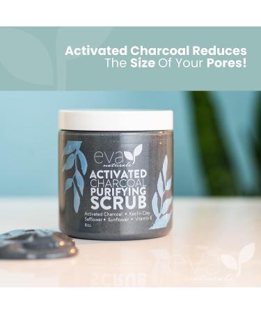 Eva Naturals Activated Charcoal Scrub - Purifying Facial Exfoliator for Women - Buy Online on GoSupps.com