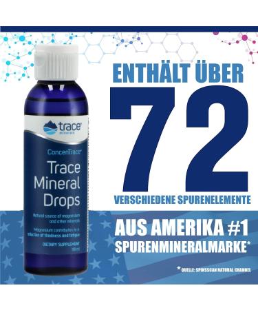 Trace Minerals Concentrace Drops | 72+ Ionic Minerals & Magnesium | Low Sodium Electrolyte Hydration | 118 ml - Buy Online on GoSupps.com