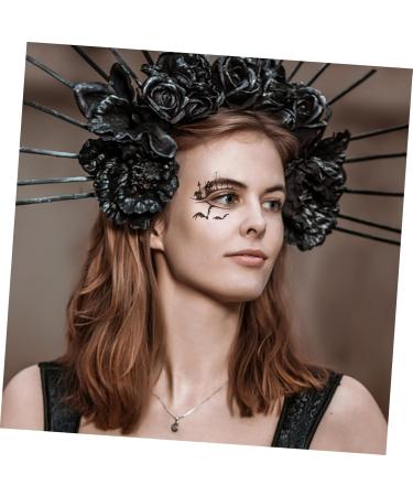 BIUDECO 4 Pairs Halloween Temporary Eyeliner Stickers Black Stickers Temporary Eye Makeup Decals - Buy Online on GoSupps.com