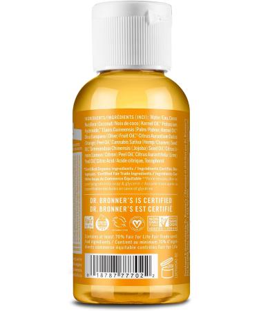 Dr. Bronner's Citrus Pure-Castile Liquid Soap 2oz - Organic Oils, 18-in-1 Uses for Face, Body, Hair, Laundry, Pets & Dishes - Vegan & Non-GMO - Buy Online on GoSupps.com