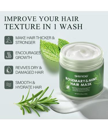 Organic Rosemary Hair Mask for Dry, Damaged Hair Growth | Mint & Rosemary Oil Moisturizer | Strengthening Formula for Repair & Health - Buy Online on GoSupps.com